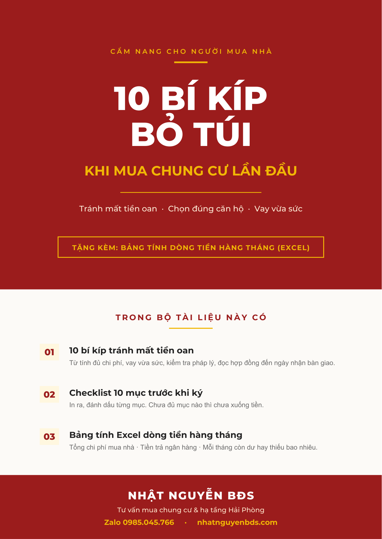 Bìa cẩm nang 10 bí kíp bỏ túi khi mua chung cư lần đầu