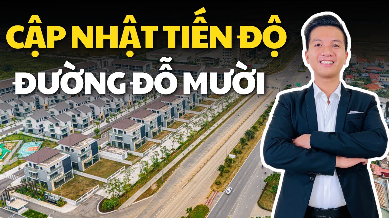 Ảnh flycam tuyến đường Đỗ Mười ở Thủy Nguyên với dãy nhà thấp tầng xây mới dọc hai bên đường